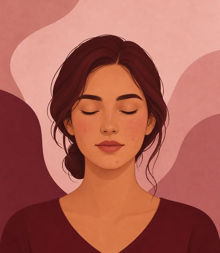 Illustration of a calm face, representing an earlier dated journal entry.
