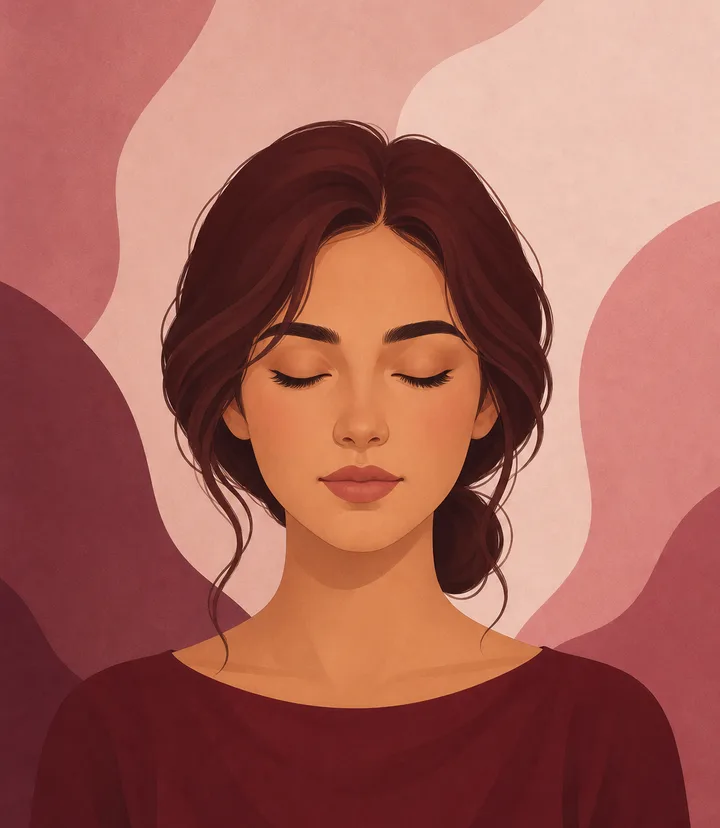 Illustration of the same calm face, representing a later dated journal entry.